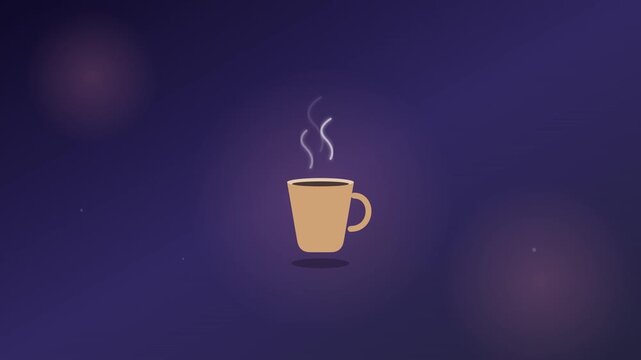 coffee cup break icon with rising steam swirls