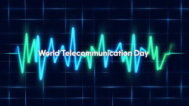 World telecommunication day digital signal wave background