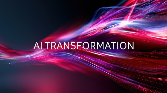 Ai Transformation Concept with Dynamic Flowing Abstract Light Lines