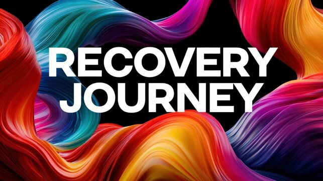 Recovery Journey Concept with Colorful Winding Abstract Shapes