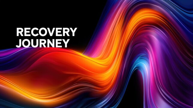 Recovery Journey Concept with Abstract Vibrant Wavy Background