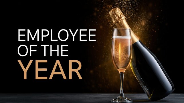 Employee of the Year Champagne Celebration Award Banner Concept