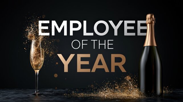 Employee of the Year Recognition with Champagne Celebration on Dark