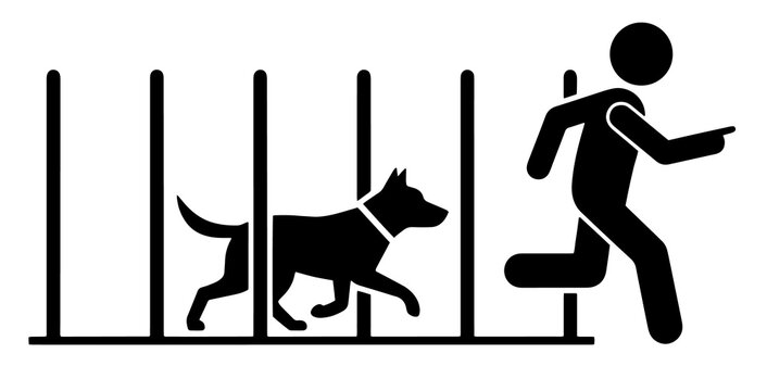 Dog obedience training icon depicting obstacle course weave poles with training obedience obstacle