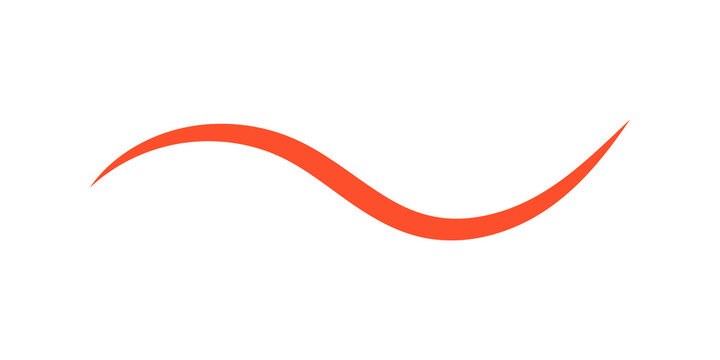 Single orange wave line graphic element
