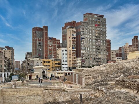 A view of the Pompey's Pillar in Alexandria, Egypt.