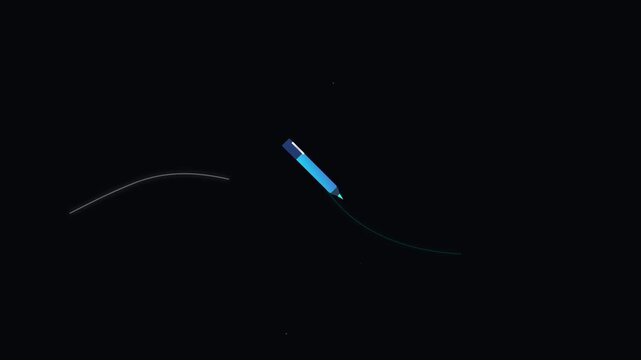 creative pen writing icon with flowing ink trails