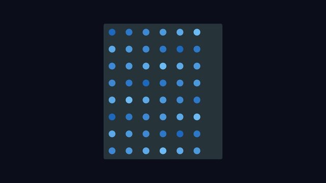 Digital data grid animation 4k background, with pulsing blue, light dots for, tech interface and, network connectivity visualization