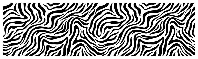 Wavy zebra stripes pattern with liquid movement in abstract organic style © Amelia