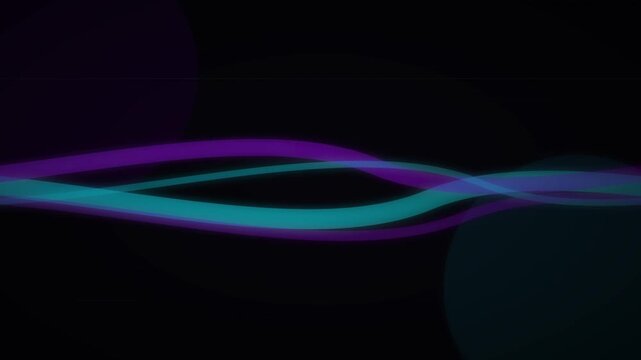 cyber neon violet and blue vector waves loop