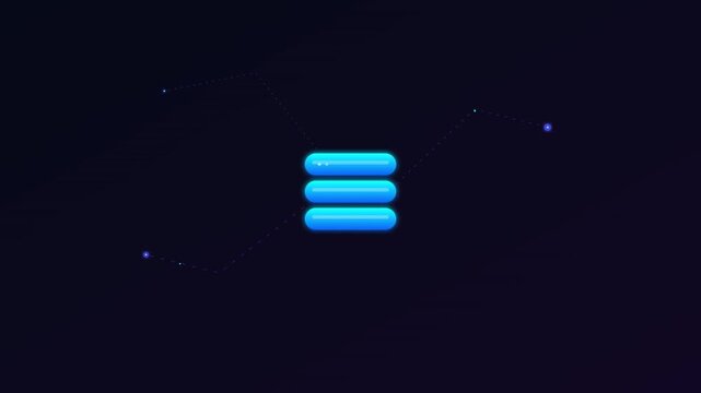database server storage icon with pulsing node connections