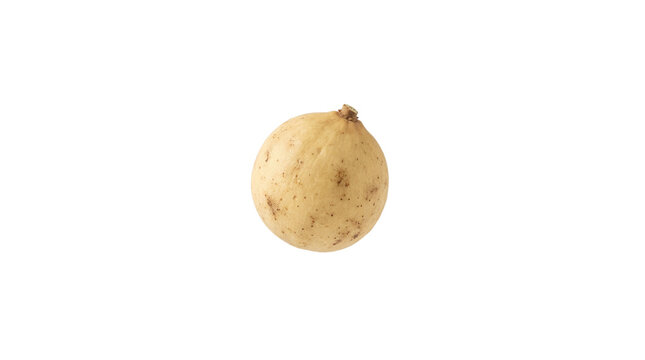 Fresh Single Langsat Fruit Isolated on White Background Organic Tropical Longkong Duku Berry for Healthy Lifestyle