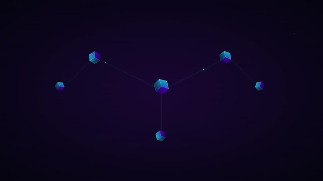 Digital Blockchain Cube Chain Crypto Tech Concept Animation