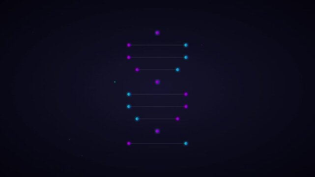 Dna Helix Biology Icon with Rotating Genetic Code Strands