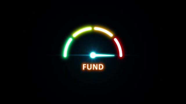Fund medium, text, word level concept.Suitable for balanced funds, moderate budget, and steady financial resources visuals. 4K video. on transparent background.