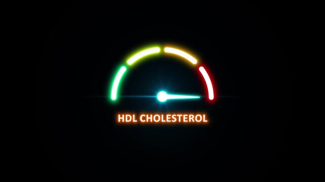 HDL cholesterol normal, text, word level concept.Suitable for balanced cholesterol, heart health, and wellness visuals. 4K video. on transparent background.