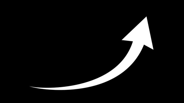 black curve arrow icon on transparent background. flat style. arrow icon for your web site design, logo, app, UI. arrow indicated the direction symbol. curved arrow sign. 4k video.