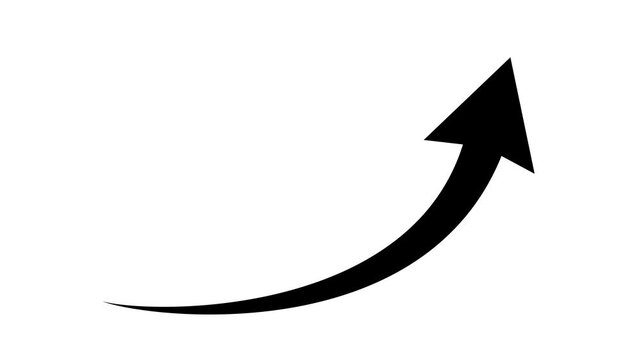 black curve arrow icon on transparent background. flat style. arrow icon for your web site design, logo, app, UI. arrow indicated the direction symbol. curved arrow sign. 4k video.