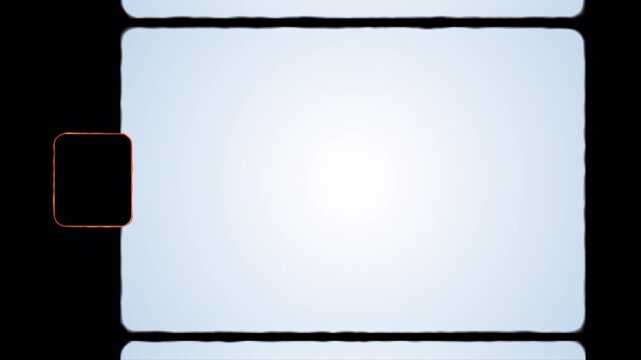 Super 8 mm empty cinema film without dust, light, or scratches. Negative film. Animation. Empty Super 8 mm cinema film 4k video