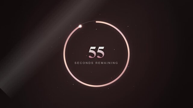 Minimalist Circular Countdown Timer with Seconds Remaining on Dark Background