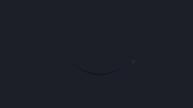 Minimalist gold arrow drawing an arc on dark background