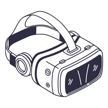 Modern VR Headset Device for Immersive Virtual Reality Experience in Digital Technology