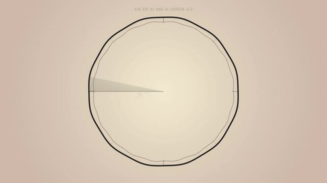 Minimalist radar interface scanning circular screen with digital data
