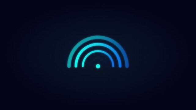 Expanding Wifi Signal Icon With Modern Cyan Waves