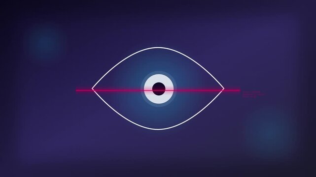 eye view visibility icon with scanning laser line
