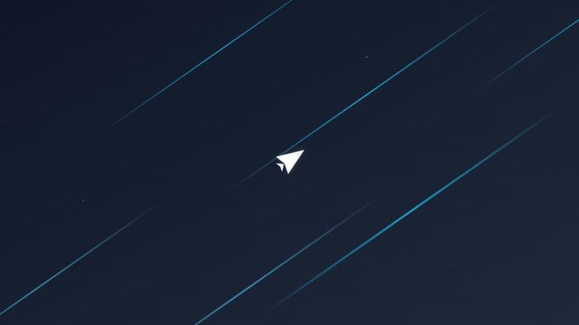 Fast Plane Travel Icon With Diagonal Sky Blue Flight Paths