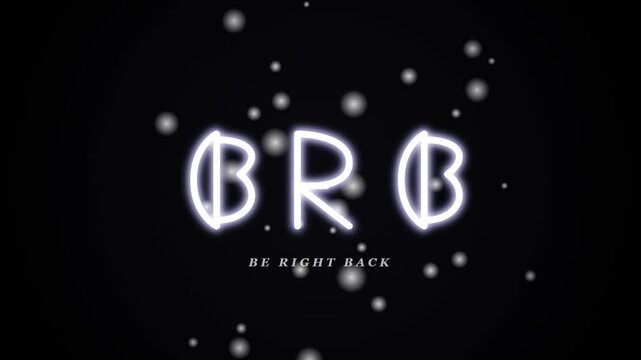 Neon BRB Sign with Glitch Effect for Streaming and Live Broadcasts