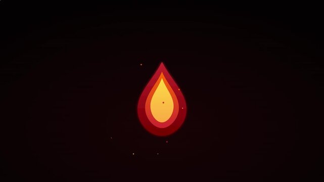 flaming fire hot icon with warm crimson embers