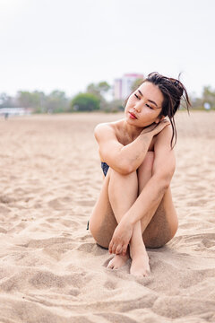 Serene moment by the beachside on a warm summer day