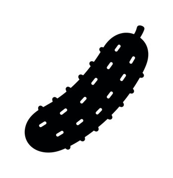 Pickle icon. Pickle, cucumber, gherkin, preserved, brine. Food, snack, condiment, jar. Flat vector illustration isolated on white background.