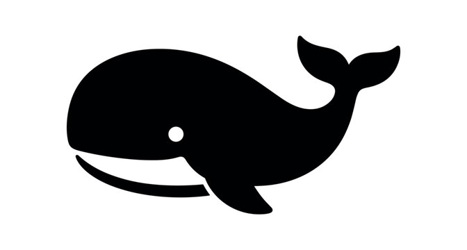 Whale icon. Whale, marine mammal, ocean, tail, cetacean, aquatic, sea. Flat vector illustration isolated on white background.