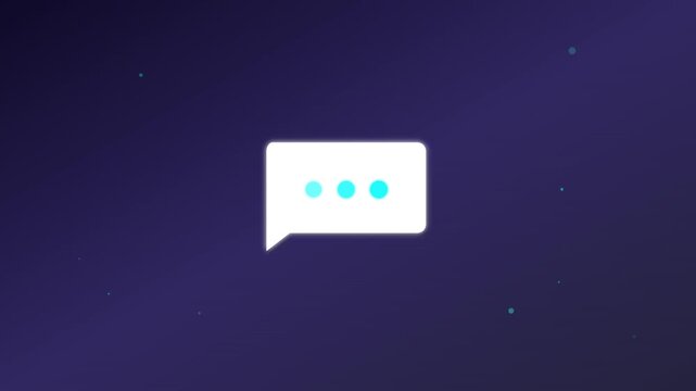 flicking message bubble icon with vibrant teal dots