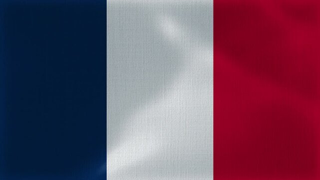 France Flag Animation With Fabric Texture