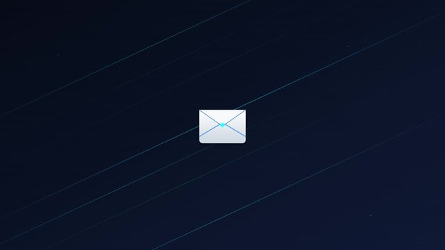 floating email envelope icon on digital communication lines