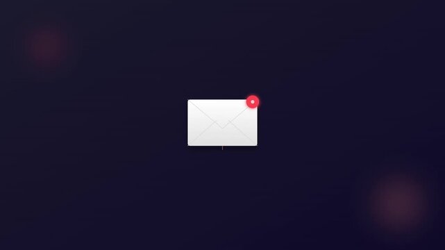 floating mail envelope icon with red notification burst effect