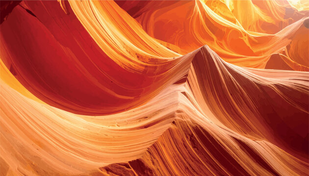 Stunning abstract landscape of Antelope Canyon with swirling smooth orange sandstone rock formations, capturing the natural beauty and unique geological patterns of this famous Arizona slot canyon.