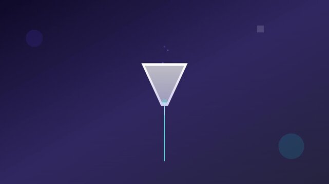 funnel filter data icon with sifting particle stream