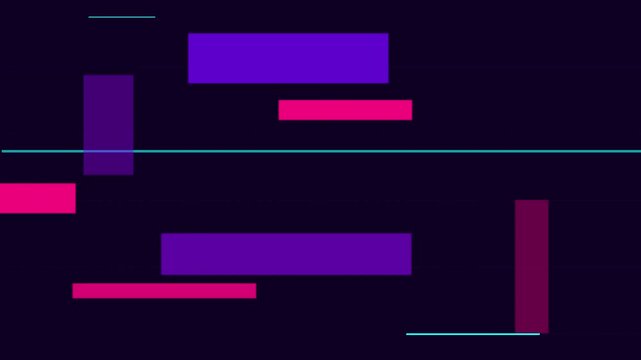 futuristic digital glitch inspired flat vector animation