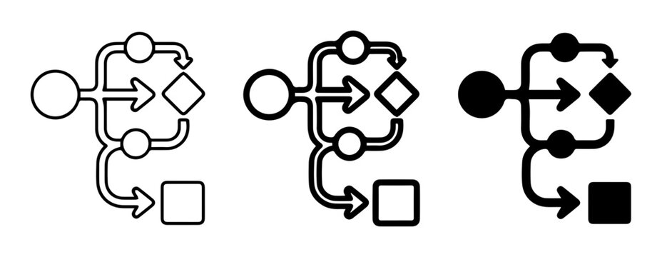 Flowchart Icons, Process Diagrams, Workflow Steps, Decision Trees, Algorithm Symbols