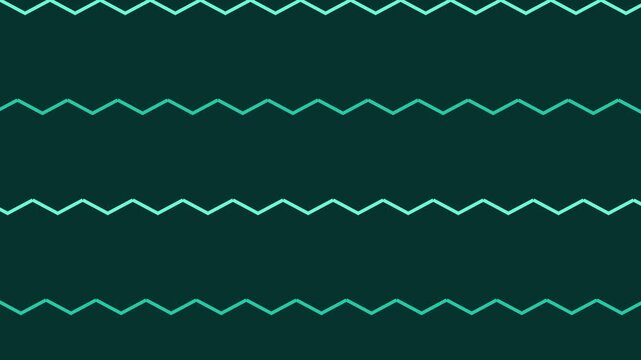 Seamless teal zigzag line pattern animation, minimalist geometric motion 4k background