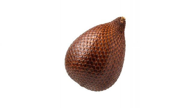 Fresh Organic Whole Salak Fruit Also Known as Snake Fruit with Scaly Texture Isolated on White Background