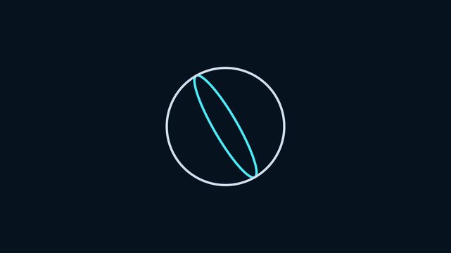 Minimalist abstract motion with pulsing geometric circles and rotating ellipse animation 4k