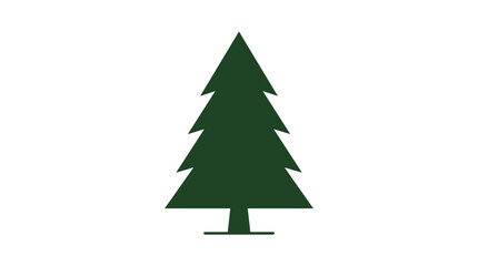 Obraz premium Dark Green Pine Tree Silhouette Symbol for Forest Nature Environment and Winter Christmas Seasonal Design Elements