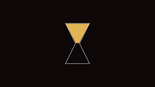 Minimalist hourglass animation: abstract sand timer symbol for time management and countdown concepts 4k