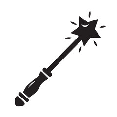 Naklejka premium Vector illustration icon of a magical star wand emitting sparkling magic power with illustration