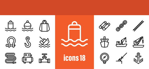 Nautical Icons: Buoys, Ships, and Marine Equipment © liubomir118809